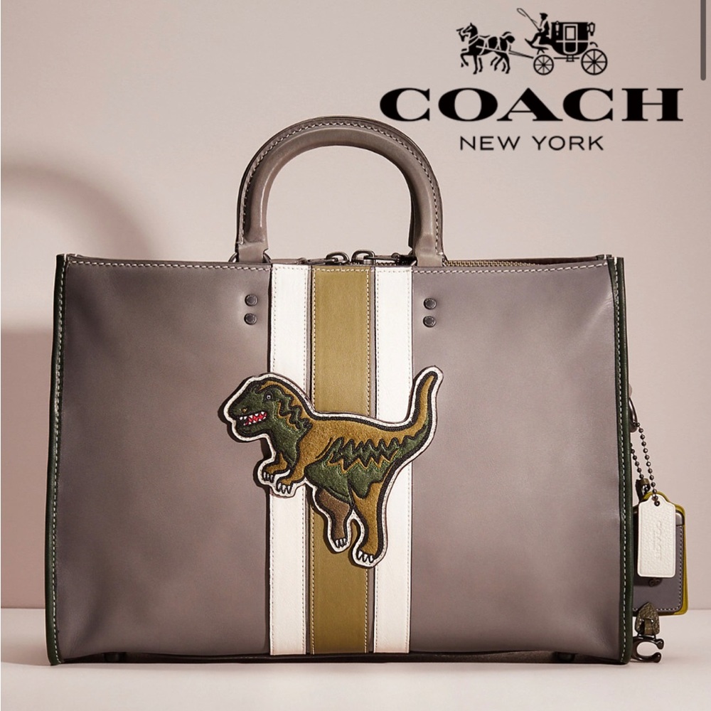 Coach Rexy Dinosaur XL Extra Large Rogue Brief Crossbody Handbag bag Patch Dino